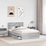  Krevetna konstrukcija s ladicama Sivi Sonoma 120 x 190 cm | shoptok.hr