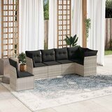 Maison Chic Seti vrtnega pohištva - Vrtna garnitura - Vrtni pohištvo set 6-delna z blazinami siv poli ratan, (21806042) | Shoptok.si
