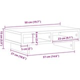  Stalak za monitor siva boja betona 50x27x15 cm drveni | shoptok.hr