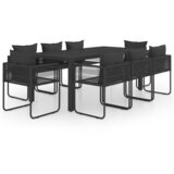  9-dijelni vrtni blagovaonski set od PVC ratana crni | shoptok.hr