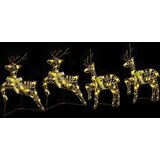 vidaXL LED jelene med 80 LED 4 pcs Zlata 64 x 42 x 15 cm PET | Shoptok.si