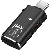 Bralnik kartic Micro-SD na USB-C 5 Gbps prenos z 10W USB-C polnjenjem, Črna, (5000185077)