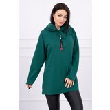 Kesi Tunic with zipper on hood Oversize green Cene