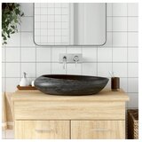 vidaXL Nadpultni umivalnik siv in črn ovalen 59x40x14 cm ker | Shoptok.si