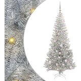 vidaXL Božično drevo med 300 LED z stojalom srebrna 180 cm PET | Shoptok.si