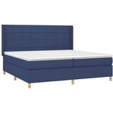  Krevet s oprugama i madracem plavi 200 x 200 cm od tkanine | shoptok.hr