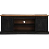 TV ormarić HALDEN 2 klizna vrata crni 150x40x60 cm puno drvo | Eponuda.ba