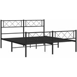  Metalni okvir kreveta uzglavlje i podnožje crni 150x200 cm | shoptok.hr