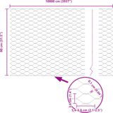 vidaXL Ograda u obliku heksagona Siva 0.8x100 m Čelik | shoptok.hr