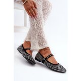 Boto Eco Suede Ballerina Flats Adorned with Jet Black Tinara | Shoptok.si