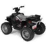  12V mini električni kvad s glazbom i sirenom, 2,8-5 km/h za djecu uzrasta od 3 do 7 godina (do 35kg), crn | shoptok.hr