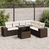 vidaXL 7-dijelni set vrtnih sofa od poliratana s jastucima smeđi | shoptok.hr