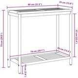 vidaXL Zunanja miza Naravna in Siva 35x80x75 cm Trden les in Jeklo, (22015900) | Shoptok.si