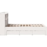  Knjižna postelja brez vzmetnice bela 135x190 cm trdna borovina, (21653610) | Shoptok.si