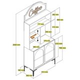 Hanah home komoda lyon 80 - cream, black creamblack coffee bar cabinet | Eponuda.com