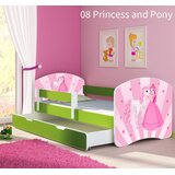  Otroška postelja ACMA z motivom, stranska zelena + predal 140x70 cm 08 Princess with Pony | Shoptok.si