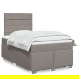 vidaXL Box spring postelja z vzmetnico taupe 120x190 cm blago | Shoptok.si