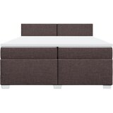  Krevet s oprugama i madracem tamnosmeđi 200x200 cm od tkanine | shoptok.hr