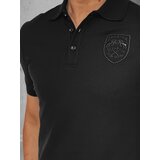 DStreet Koszulka męska polo z naszywką czarna | shoptok.hr