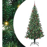 vidaXL Umjetno predsvijetljeno božićno drvce Zelena 210 cm PVC i metal | shoptok.hr