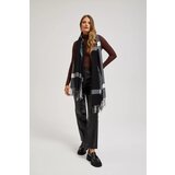 Marisse Checked Scarf With Fringes, Black And White | shoptok.hr