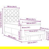 vidaXL Krevet s box springom s madracem i klupom svijetlo sive boje 100x200 cm tkanina Cijene