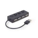 Gembird UHB-U2P4-05 USB 2.0 4-port hub + prekidaci, black Cene