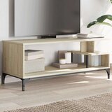 TV ormarić boja hrasta 102x40x41 cm konstruirano drvo i čelik Cijene