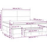  s oprugama i madracem tamnosmeđi 200x200 cm od tkanine | shoptok.hr