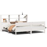 vidaXL Knjižna postelja brez vzmetnice bela 180x200 cm trdna borovina | Shoptok.si