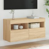 vidaXL Zidni TV ormarić s LED svjetlima boja hrasta 80x30x40 cm | shoptok.hr