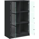  Visoka komoda s vratima crna 68x37x109 cm konstruirano drvo | shoptok.hr