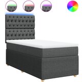 Maison Chic Box spring postelja - Vzmetna postelja z vzmetnico temno siva 100x200 cm blago SL4742, (21905893) | Shoptok.si