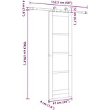  Klizna vrata Ručna Smeđa 61 x 198 5 cm Drvo i metal | shoptok.hr