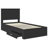  Konstrukcija postelje z vzglavjem Črna in srebrna 100 x 200 cm, (5000103124) | Shoptok.si