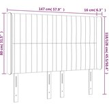  LED uzglavlje svjetlosivo 147 x 16 x 118/128 cm baršunasto | shoptok.hr
