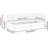 vidaXL Kotna postelja z vzglavjem Turkizna 90 x 200 cm Žamet | Shoptok.si