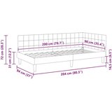 vidaXL Kutni okvir kreveta s uzglavljem Tirkizna 90 x 200 cm Baršun | shoptok.hr