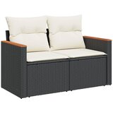  4-dijelni set vrtnih sofa od poliratana s jastucima crni | shoptok.hr