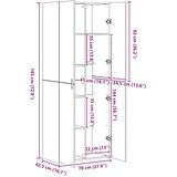  Visoka komoda boja hrasta 70x42,5x185 cm od konstruiranog drva Slike