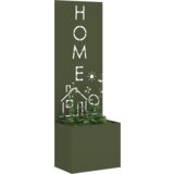 vidaXL Vrtno korito z dekorativno ploščo Olivno zelena 50 x 140 cm | Shoptok.si