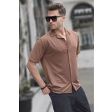Madmext Men's Brown Short Sleeve Shirt 6705 Cene