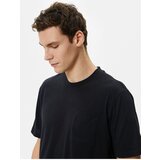 Koton Basic T-Shirt Light Stand Collar Single Pocket Detailed Crew Neck Short Sleeve Cene