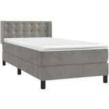 Box spring krevet s madracem svjetlosivi 90x190 cm baršunasti | shoptok.hr