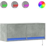  Zidni TV ormarić s LED svjetlima boja betona 100x31x38 cm | shoptok.hr