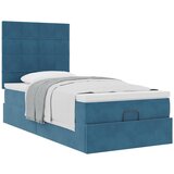 vidaXL Okvir kreveta s madracima tamnoplavi 90x200cm baršunasti Cijene
