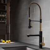 ELITE EDITION Kuhinjska armatura KFD1693 iz nerjavečega jekla 304 v mat črni izvedbi z izvlečno prho — Brušeno zlato | Shoptok.si