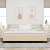  Box Spring Postelja z Blazino Kremna 200x200 cm Tkanina, (22052380) | Shoptok.si