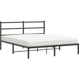 Maison Chic Kovinski Posteljni okvir - Dvoposteljna postelja - Zakonska postelja z vzglavjem črn 160x200 cm, (21693108) | Shoptok.si