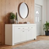 XORA komoda, bela, barve hrasta | Shoptok.si